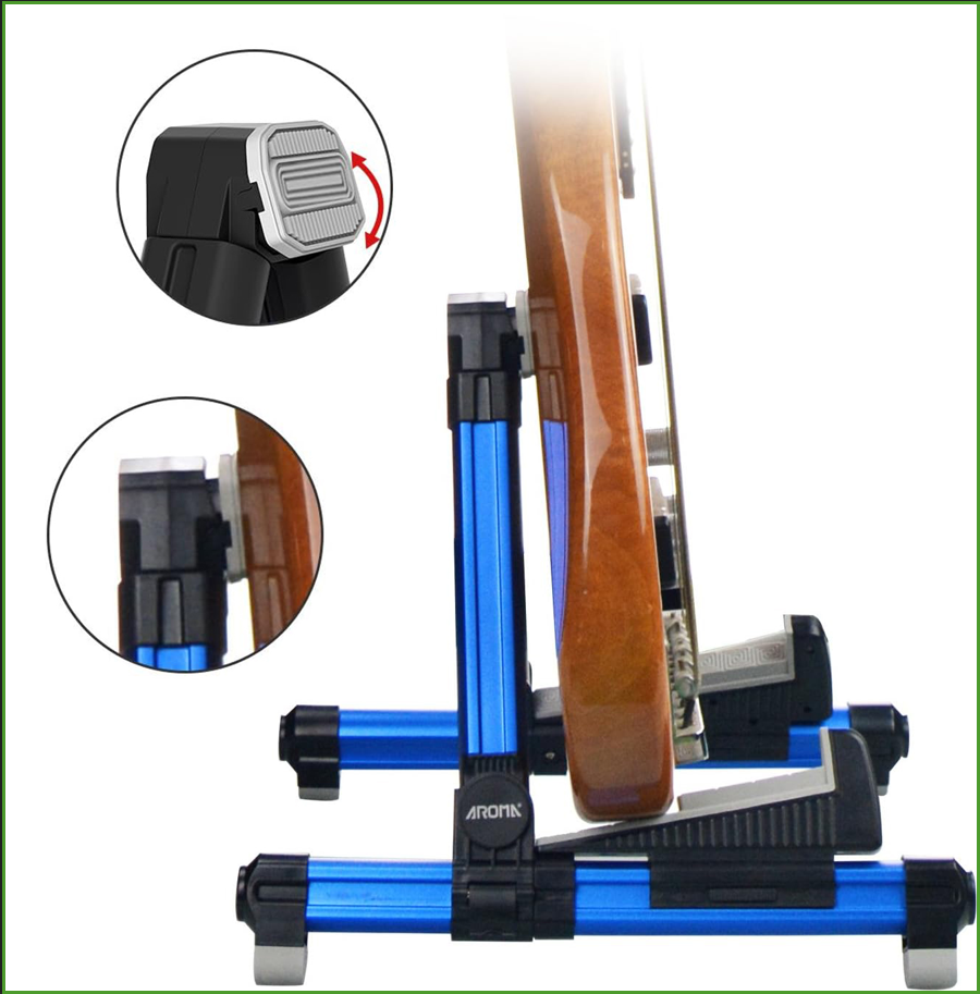 Musical Instrument Bass - Supporto Pieghevole in Alluminio per Chitarra