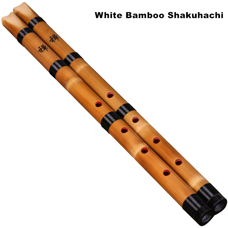 Musical Instrument Xiao - Shakuhachi Chiba di bambù bianco naturale