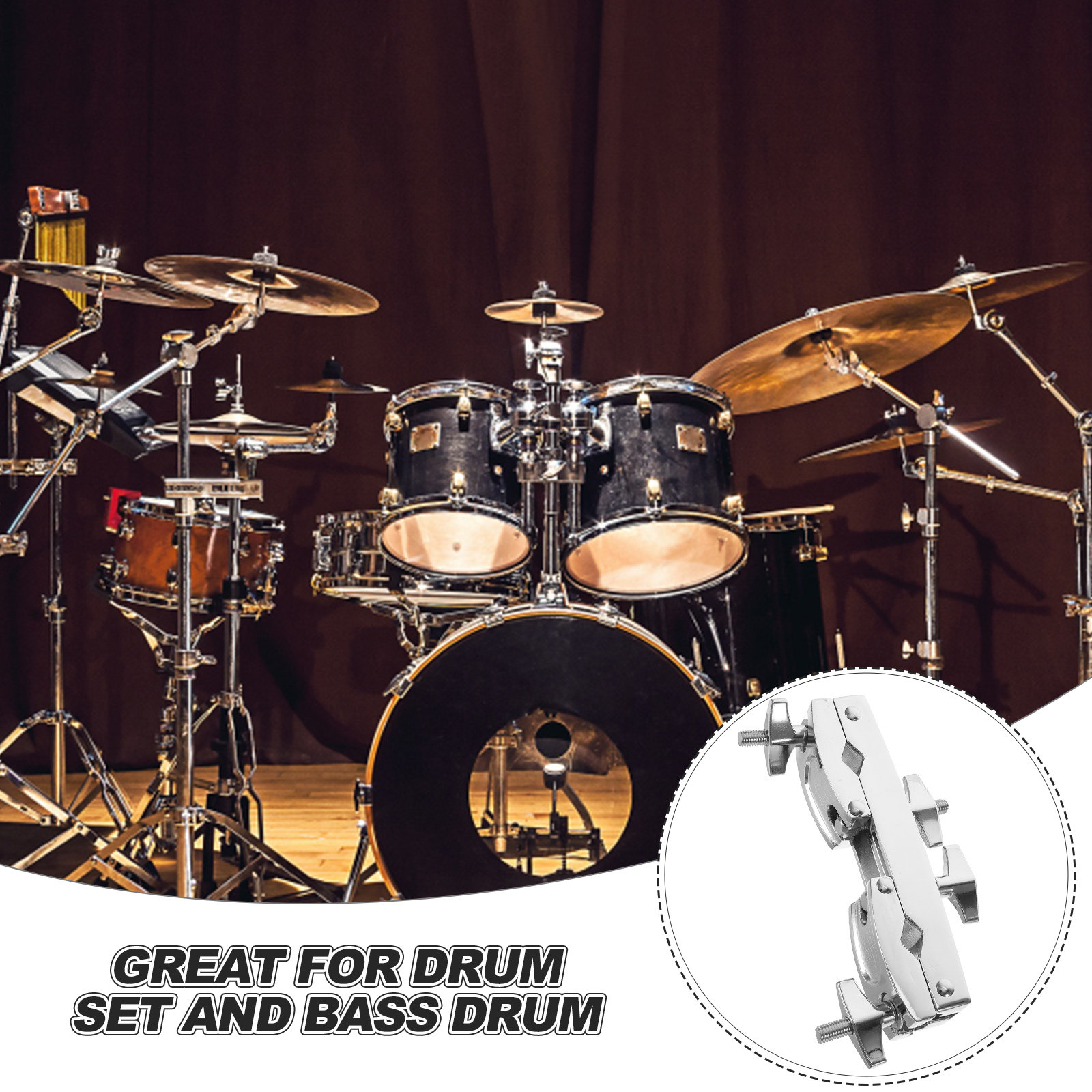 Musical Instrument Bass - Supporto per campana da batteria, morsetto